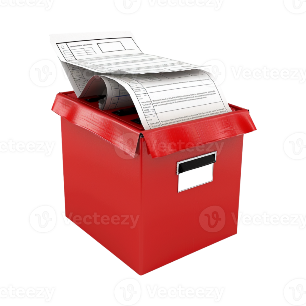 Voting Paper in a Balloting Box on Transparent Background png