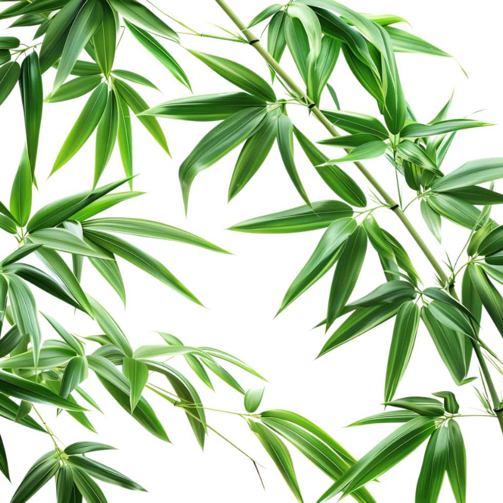 Dark green leaves of bamboo on Transparent Background png