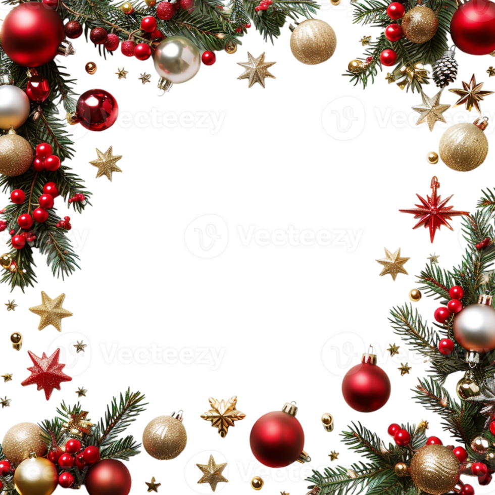 Christmas Frame Decoration on Transparent Background png