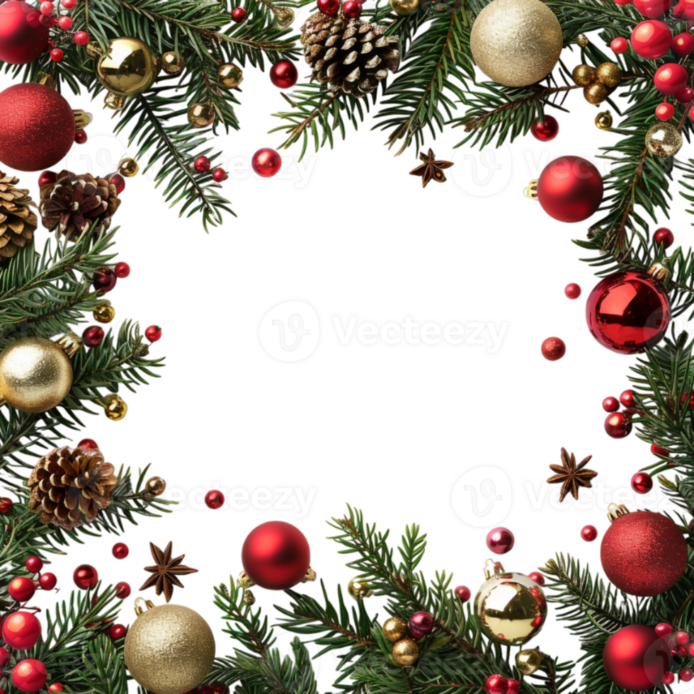 Christmas Frame Decoration on Transparent Background png