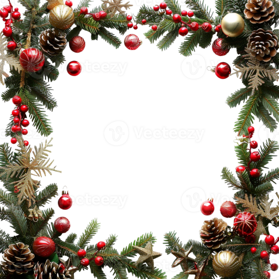 Christmas Frame Decoration on Transparent Background png