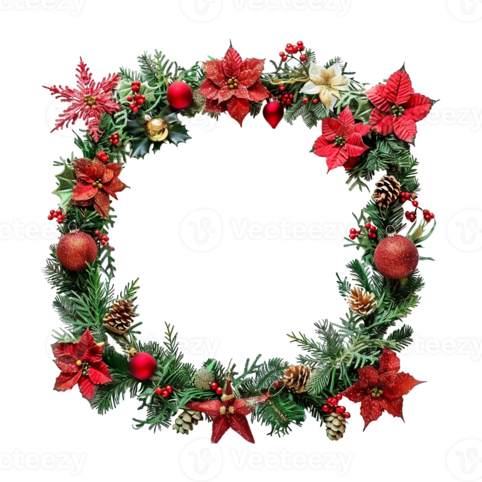 Christmas Frame Decoration on Transparent Background png