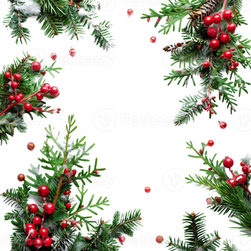 Christmas Frame Decoration on Transparent Background png