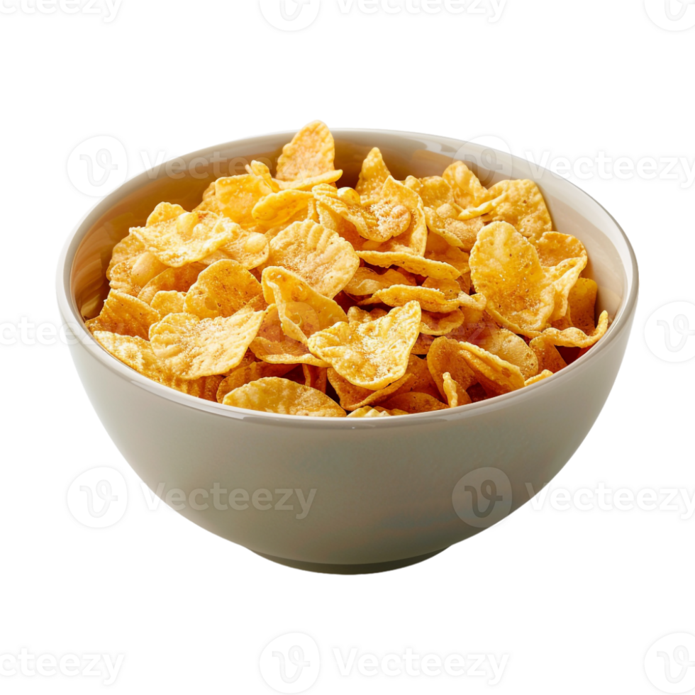Corn Flakes in Bowl on Transparent Background png