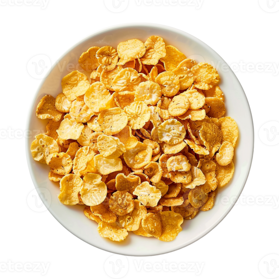Corn Flakes in Bowl on Transparent Background png