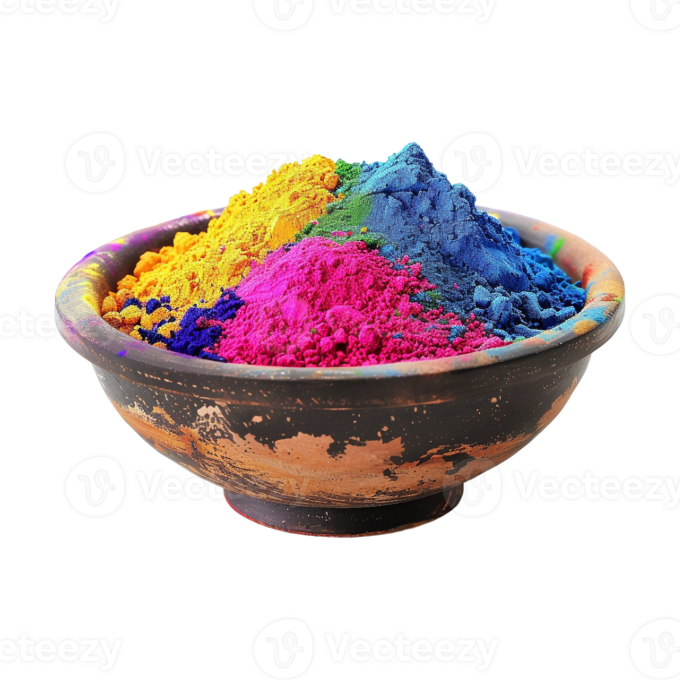 Diwali Bowl with Different Colors on Transparent Background png