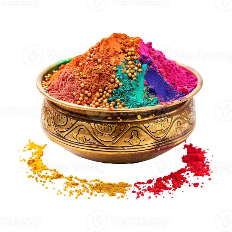 Diwali Bowl with Different Colors on Transparent Background png