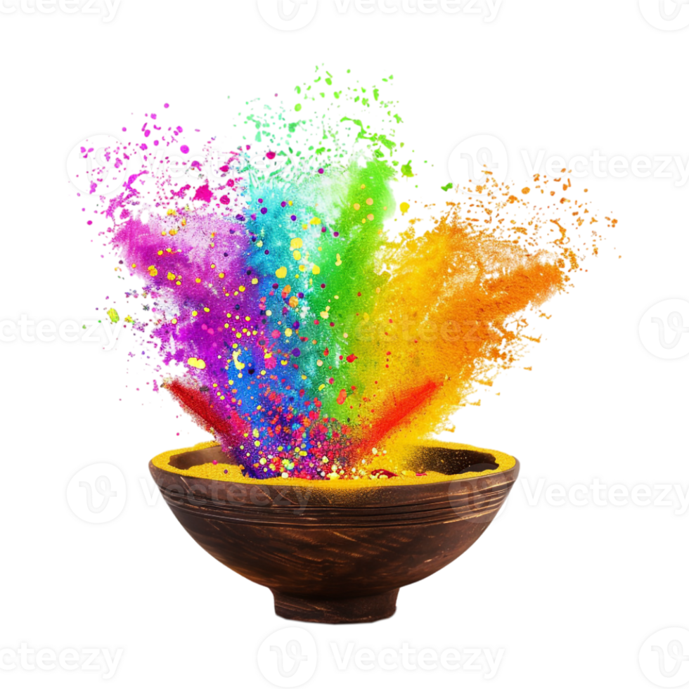 Diwali Bowl with Different Colors on Transparent Background png