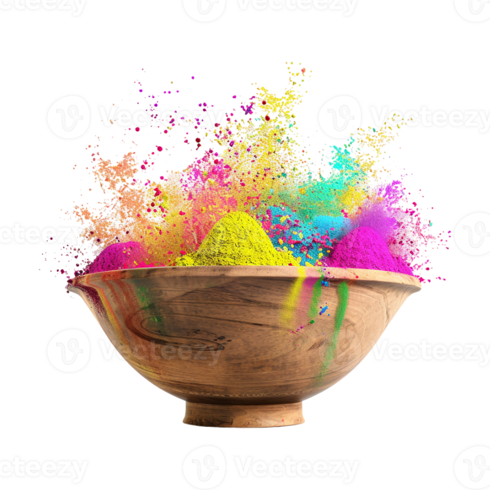 Diwali Bowl with Different Colors on Transparent Background png