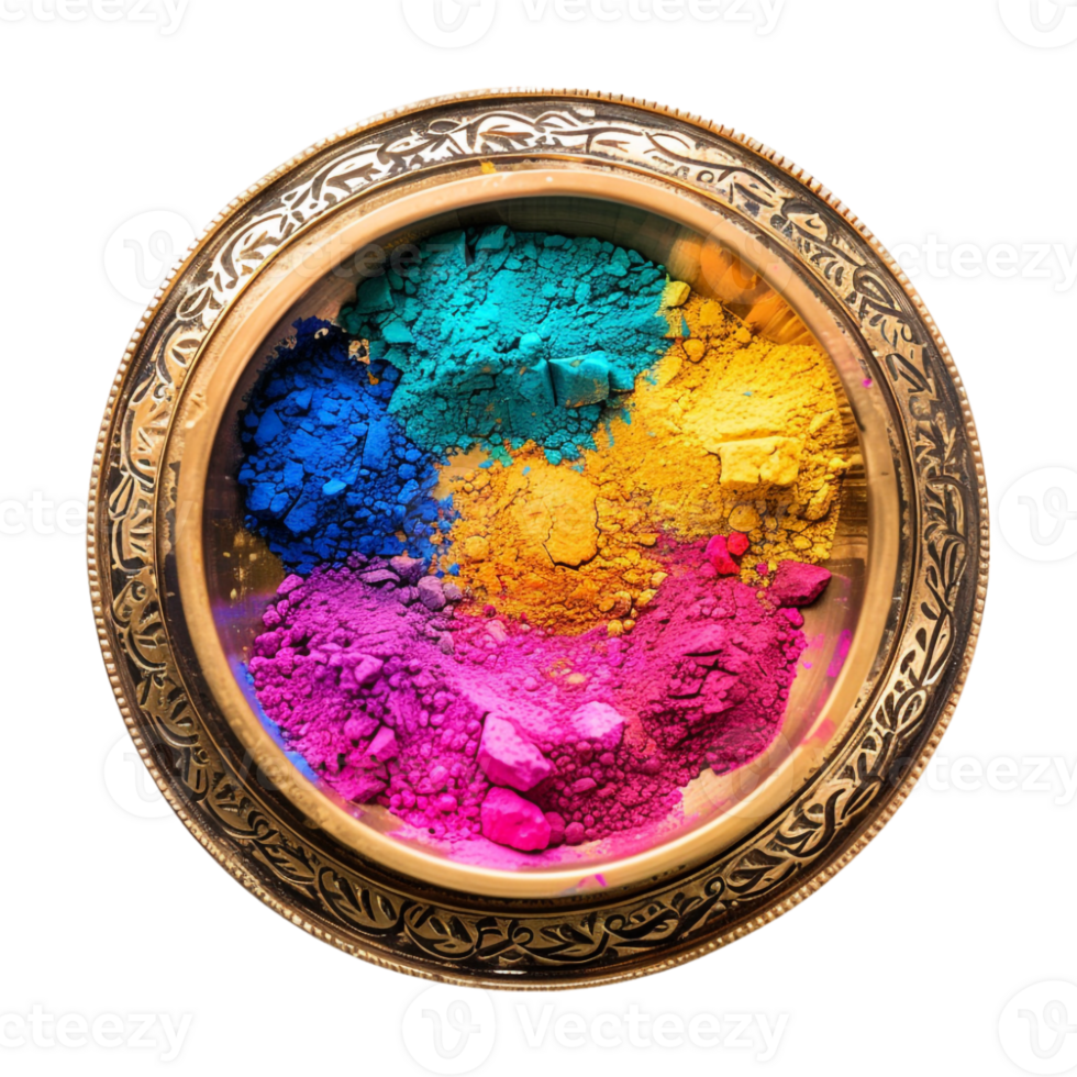 Diwali Bowl with Different Colors on Transparent Background png