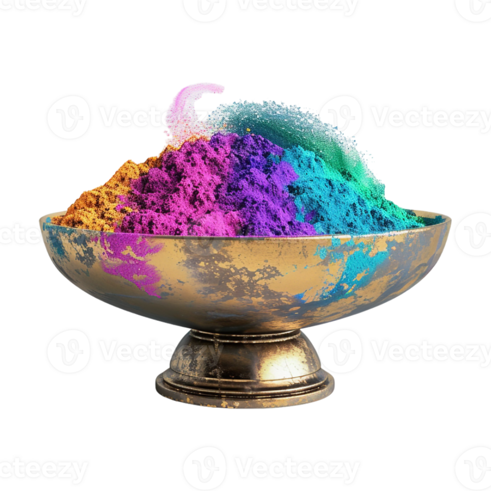 Diwali Bowl with Different Colors on Transparent Background png