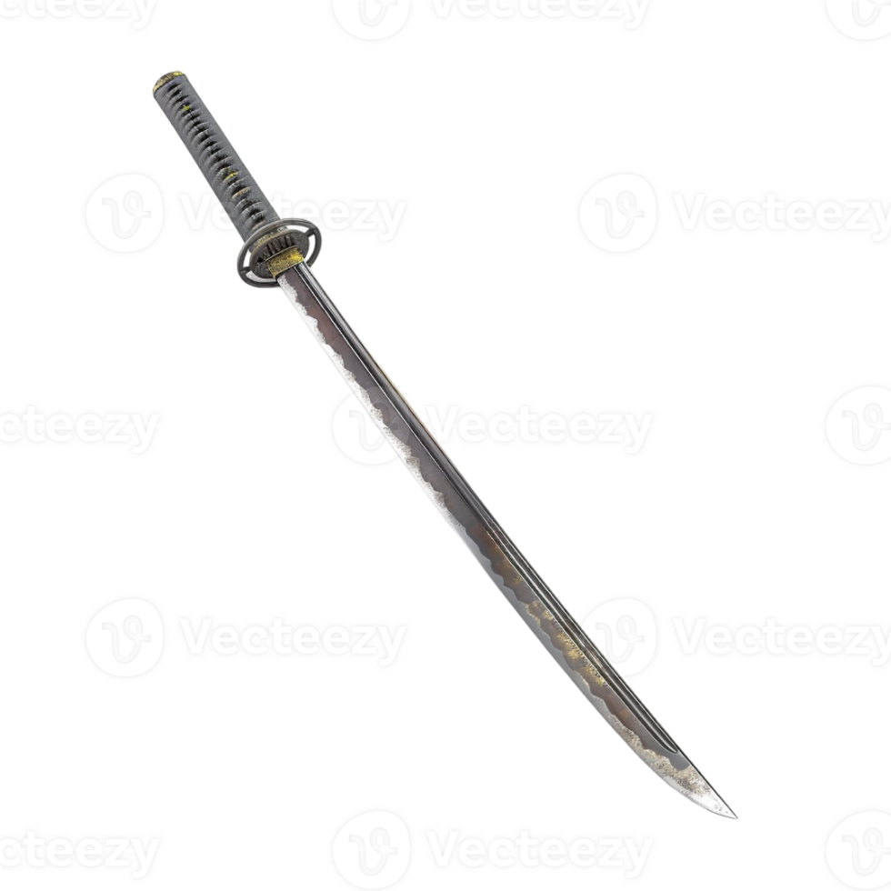 Japanese Samurai Katana Sword on Transparent Background png