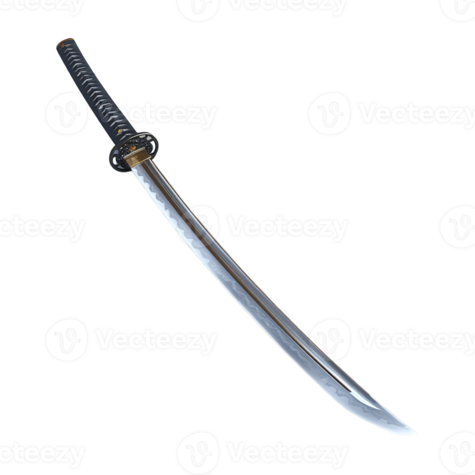 Japanese Samurai Katana Sword on Transparent Background png