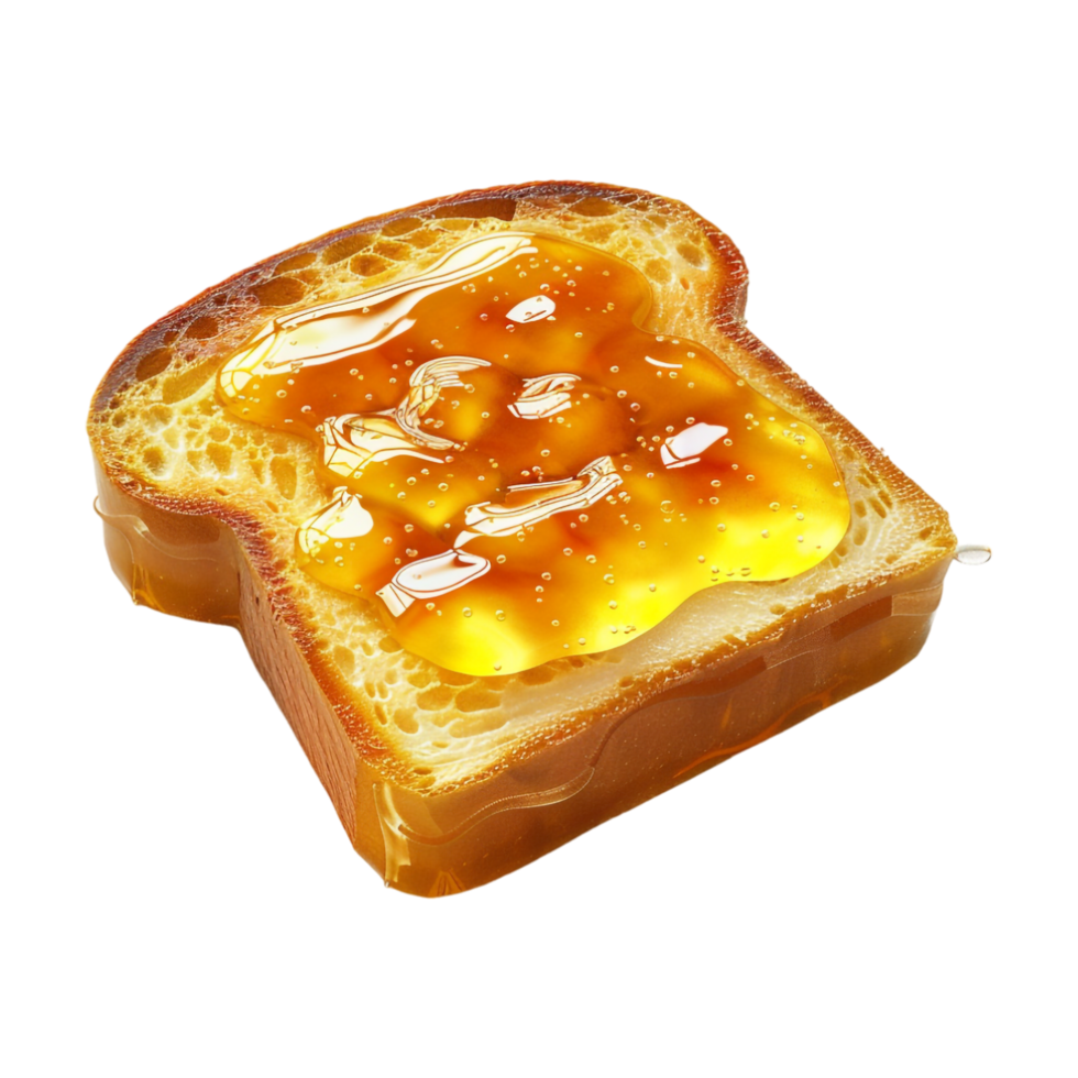 Honey on Bread on Transparent Background png