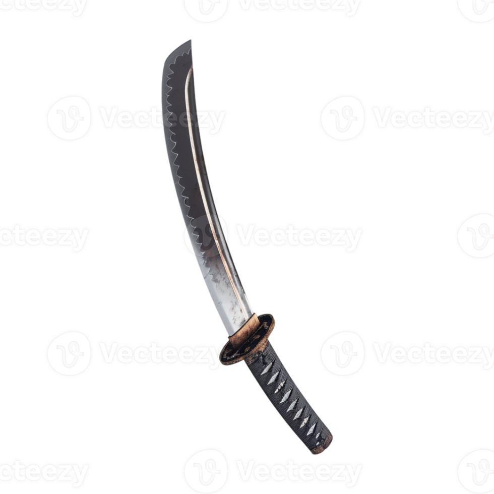 Japanese Samurai Katana Sword on Transparent Background png