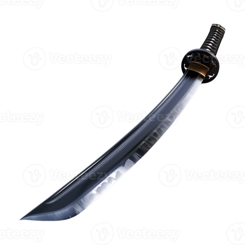 Japanese Samurai Katana Sword on Transparent Background png