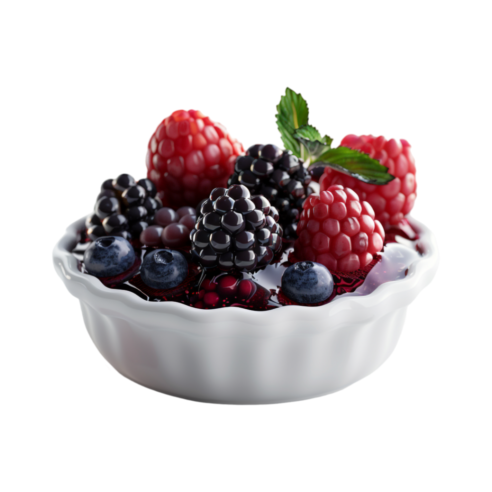 Different Berries Cake on Transparent Background png