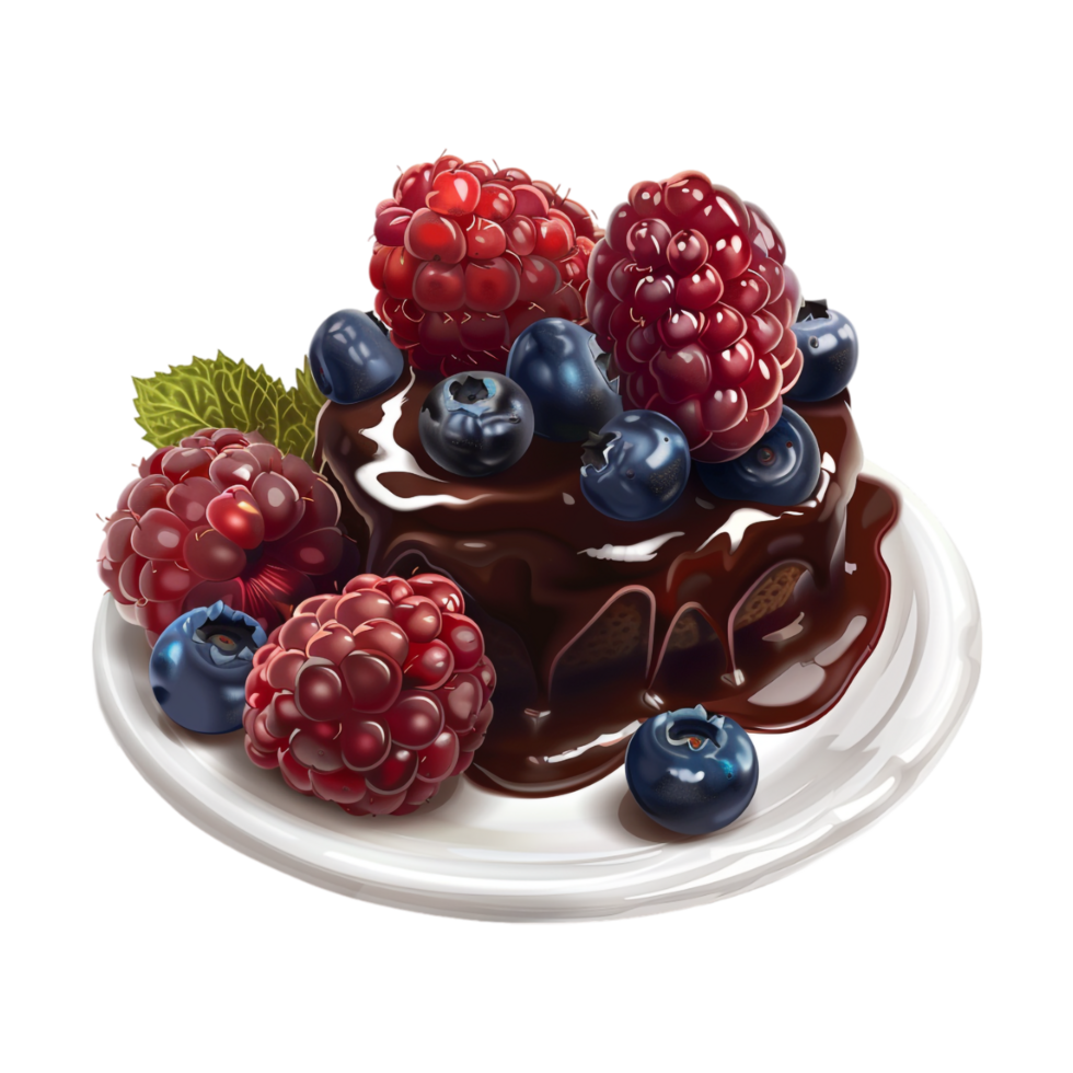 Different Berries Cake on Transparent Background png