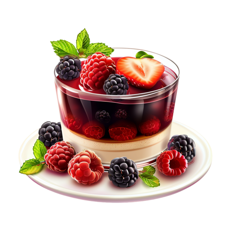 Different Berries Cake on Transparent Background png