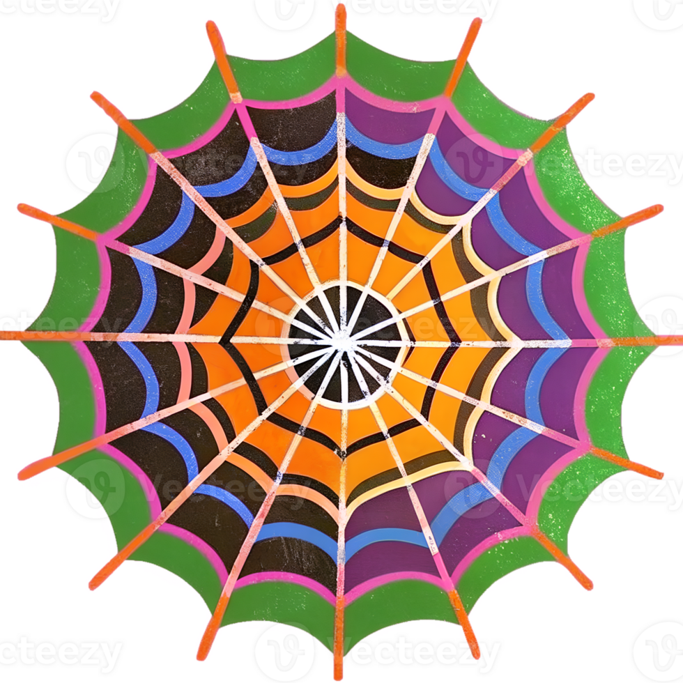 Colorful mandala artwork with a symmetrical pattern of vibrant colors blending into each other, creating a harmonious and eye-catching design. png