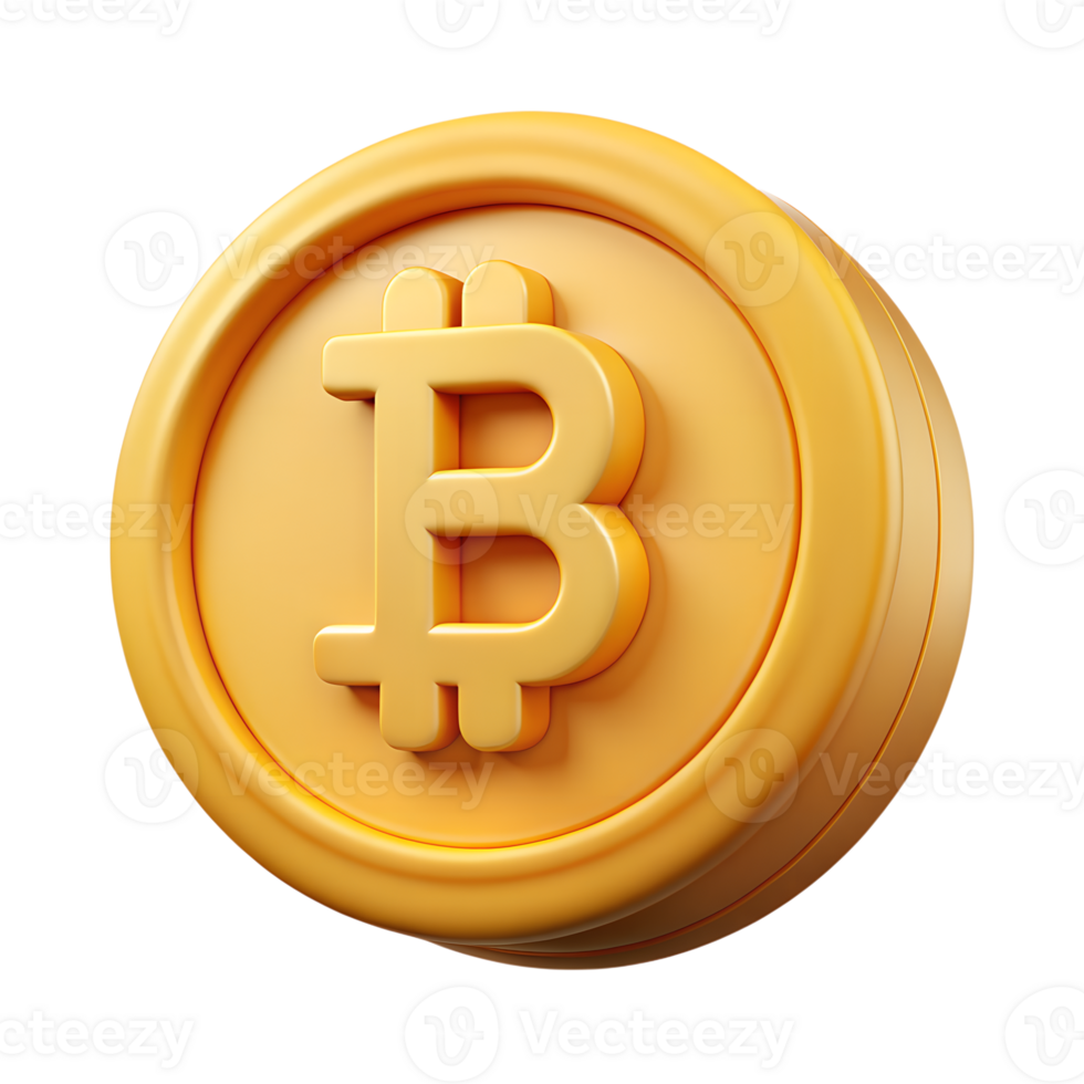 dourado bitcoin símbolo dentro digital 3d Renderização, representando criptomoeda conceito e blockchain tecnologia para rede e gráfico Projeto projetos. png