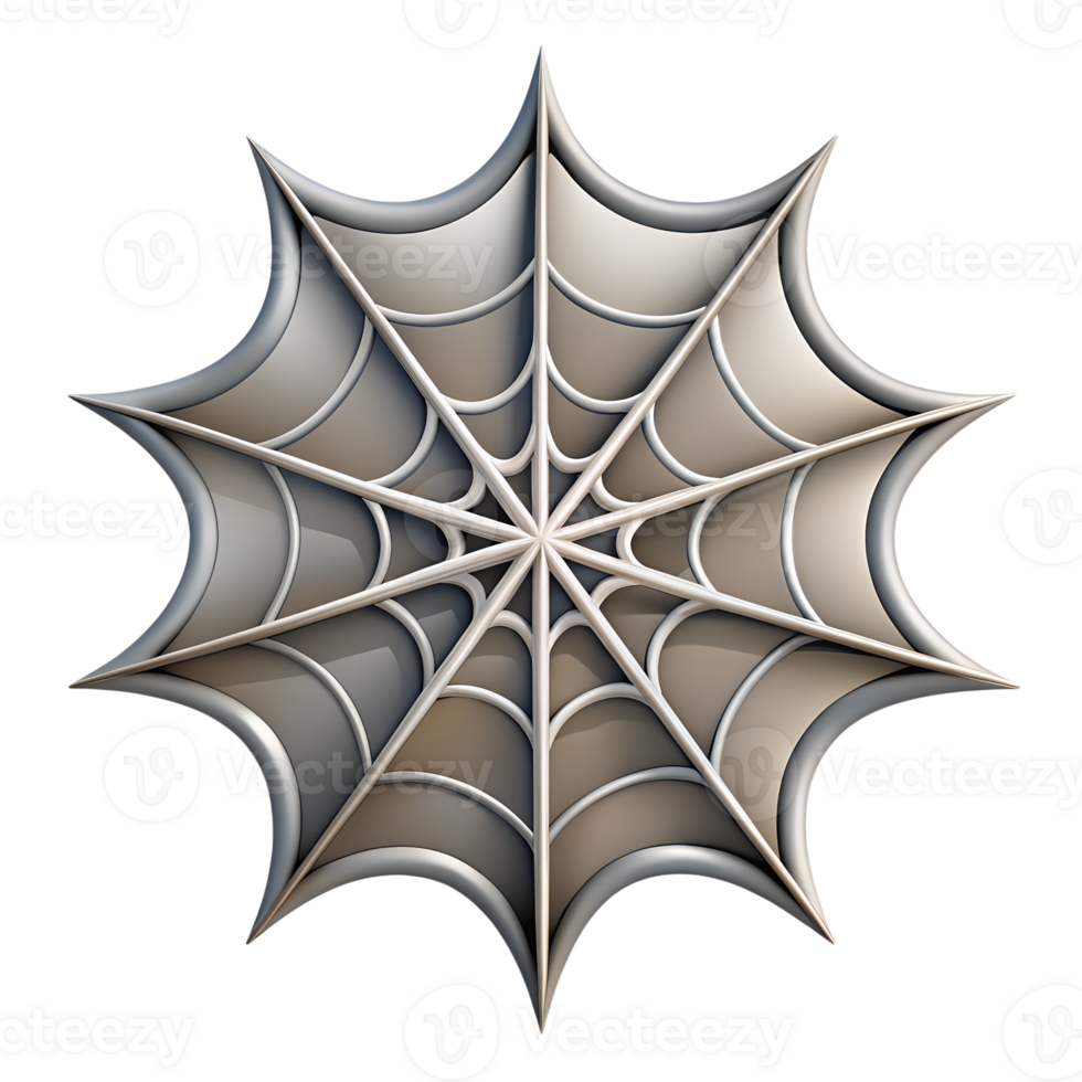 Intricate spider web pattern with gray and white tones, symbolizing connection and creativity, perfect for nature and abstract themes. png