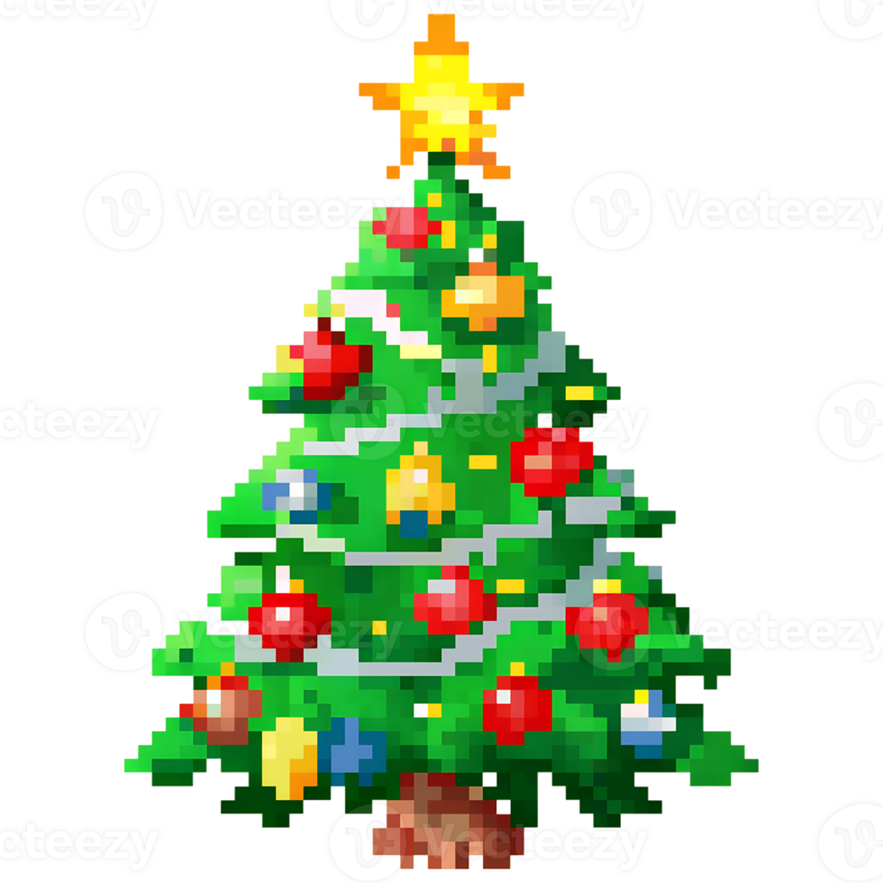 pixel christmas tree png