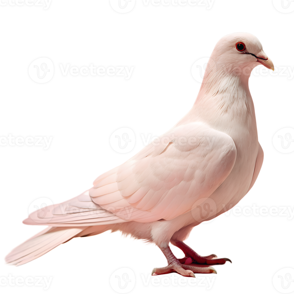 a white dove standing on a transparent background png