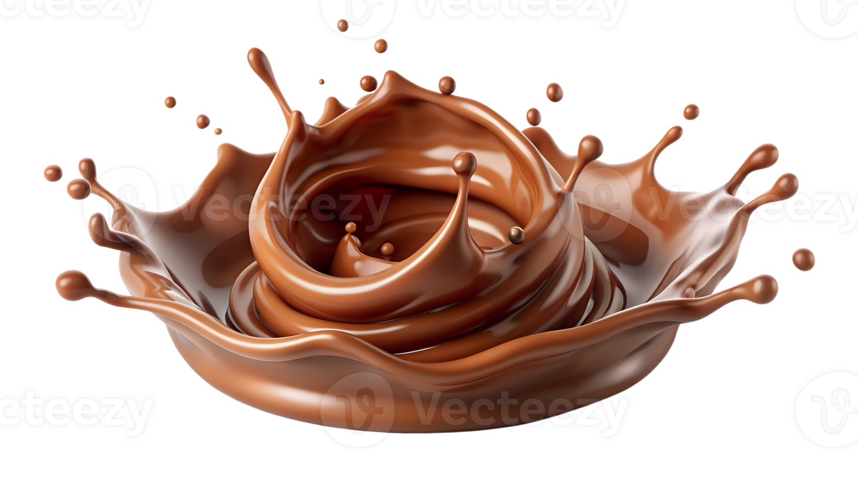 High-quality image of a chocolate splash, perfect for culinary projects and confectionery marketing materials. png