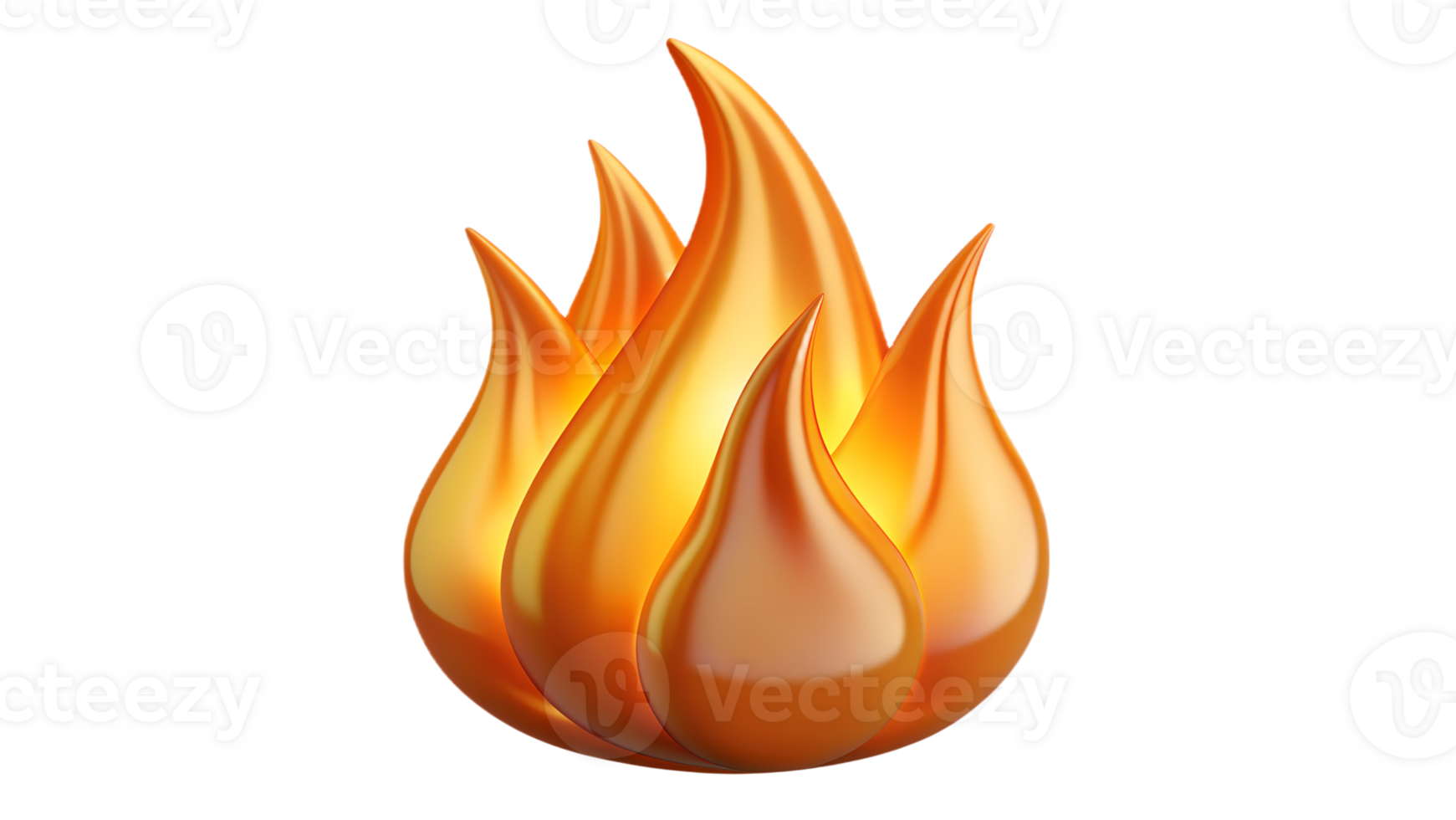 A high-quality illustration of a bright orange and yellow flame, symbolizing fire, heat, and energy, perfect for various digital projects. png