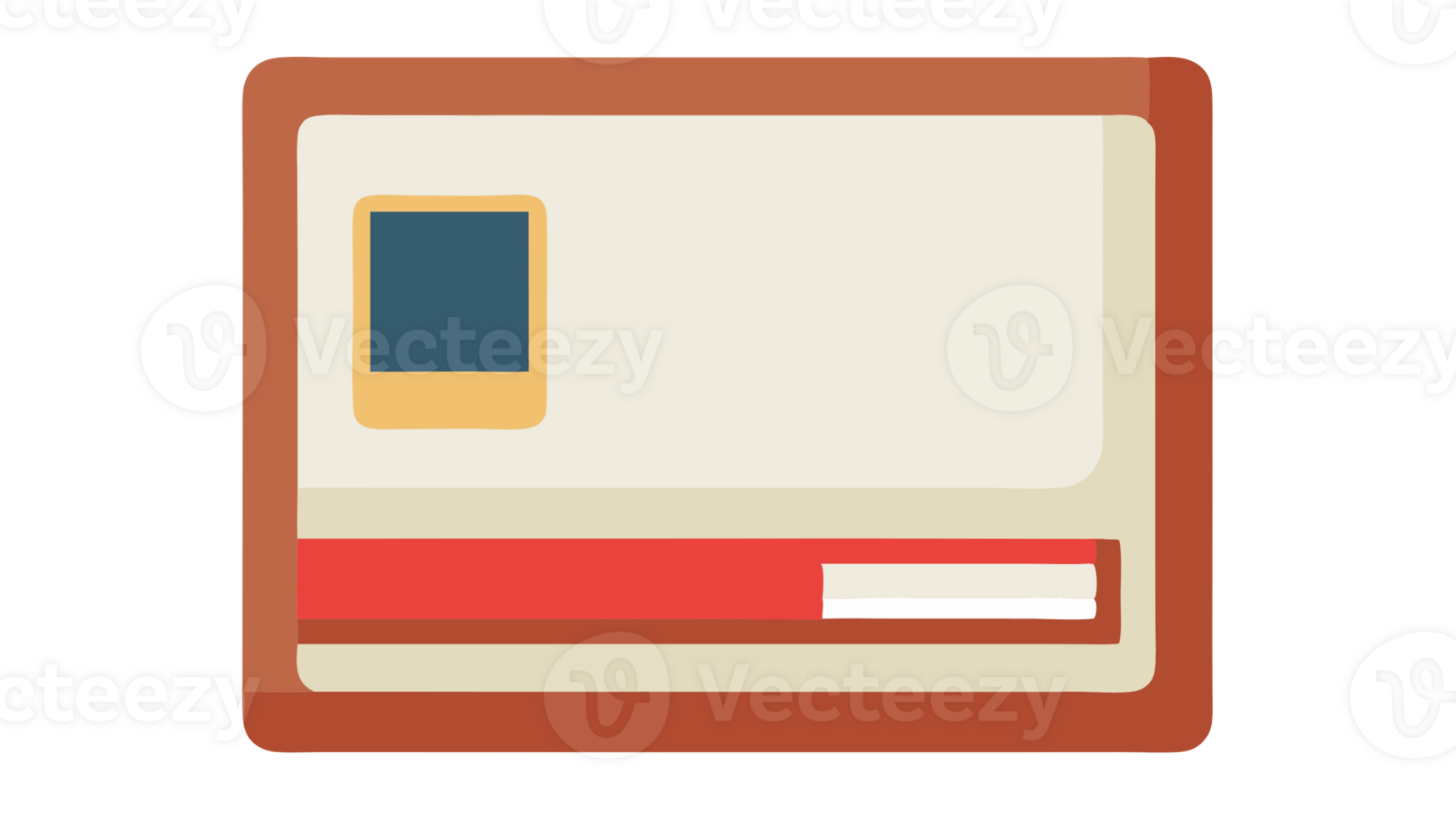 Flat design icon of a credit card or ID card, representing finance, payment, or personal identification. Ideal for web and mobile applications. png