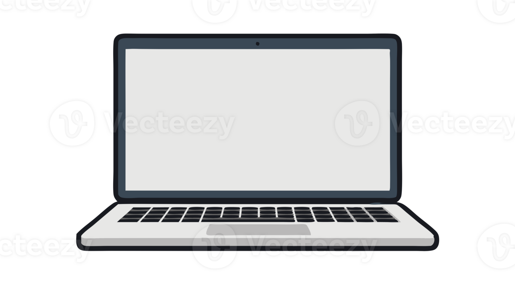 Modern laptop with a blank screen, ideal for presentations, web design, or showcasing applications in various business or technology contexts. png