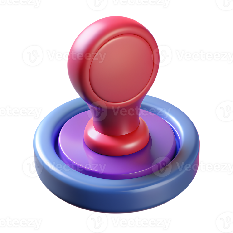 3D render of a colorful, modern stamp icon on a white background, perfect for digital applications and web design elements. png