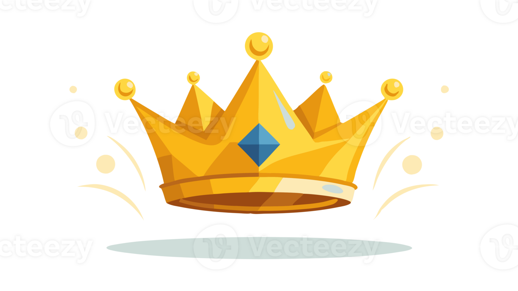 Illustration of a golden crown with jewels and decorative elements. Perfect for royalty, fantasy, and elegant themed projects. png