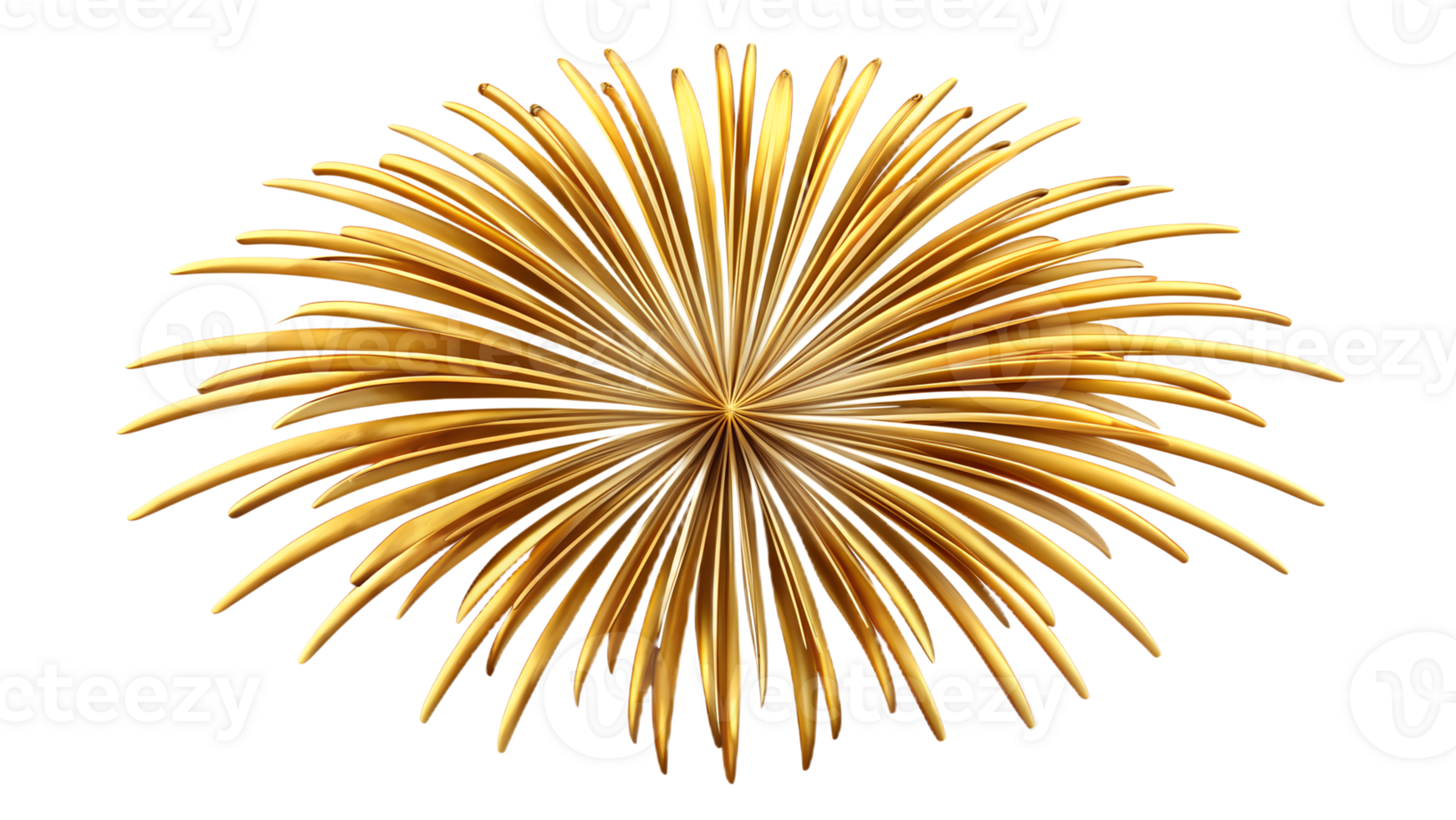 Golden firework explosion spreading vibrant sparks, illustrating a festive celebration against a dark background. png