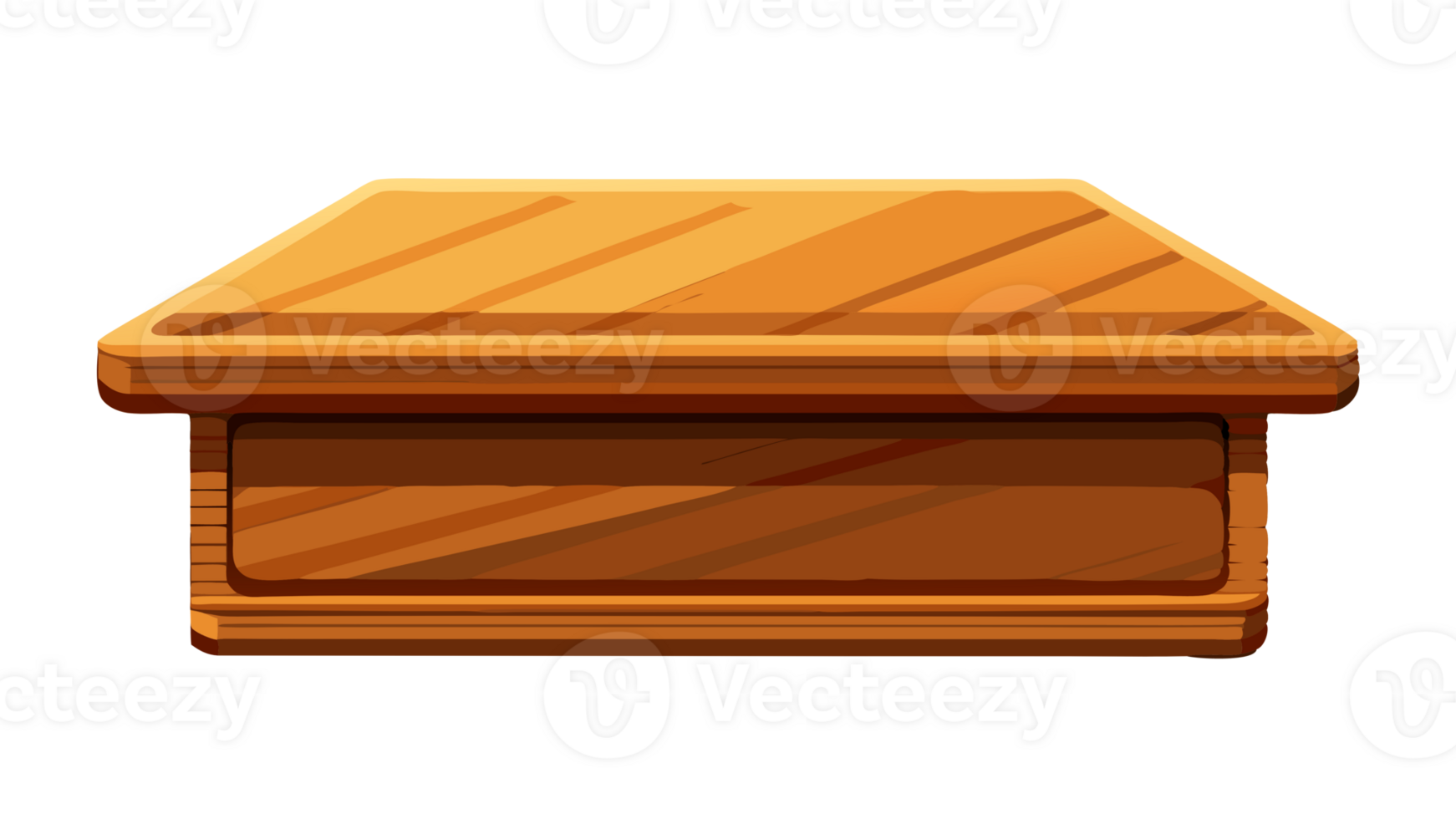 Wooden drawer illustration in cartoony style, isolated on white background, perfect for decor, design elements, and educational materials. png