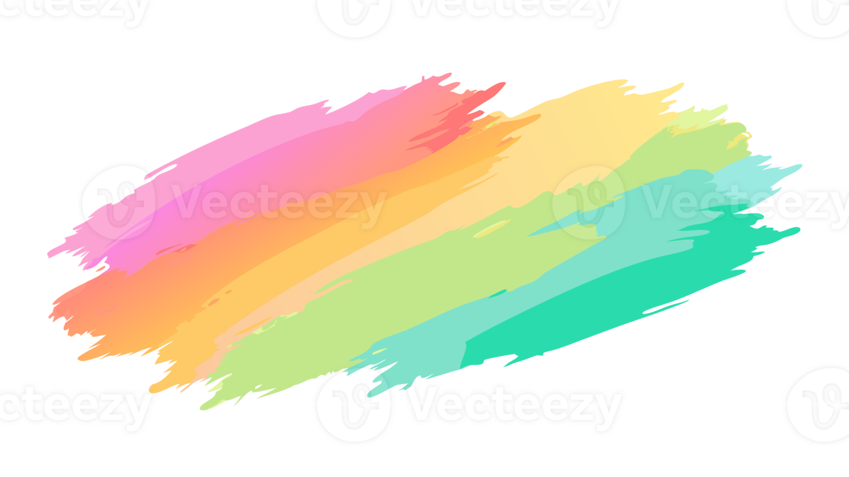 Vibrant watercolor brushstroke in rainbow colors, perfect for art projects, backgrounds, or creative designs. png