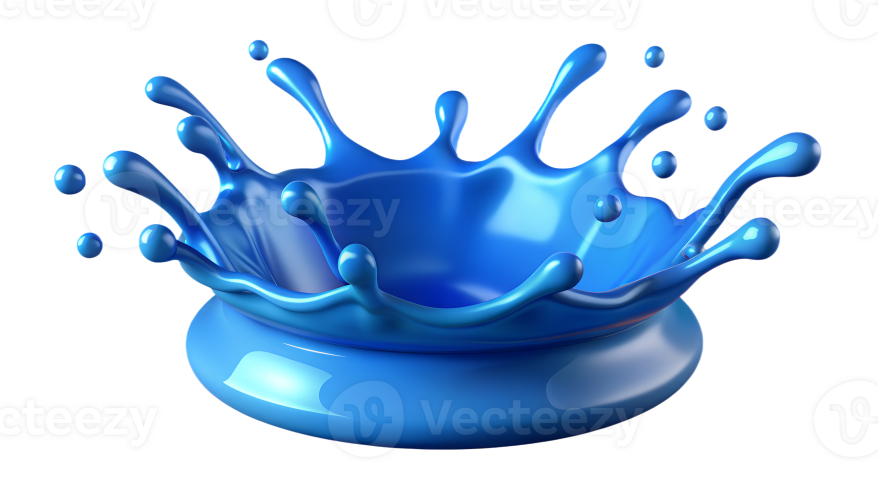 Vibrant splash of blue liquid captured mid-action, showcasing the dynamic fluidity and vivid color contrast for creative design projects. png