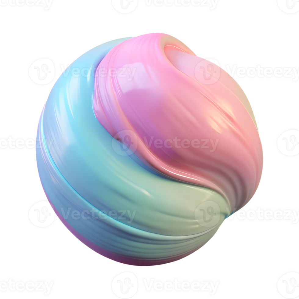Vibrant 3D sphere with smooth, pastel pink and blue gradient. Perfect for abstract, digital art, or creative backgrounds. png