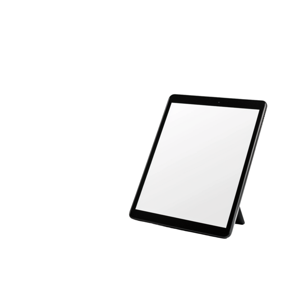 Black Tablet Computer On White Background With Blank Screen png