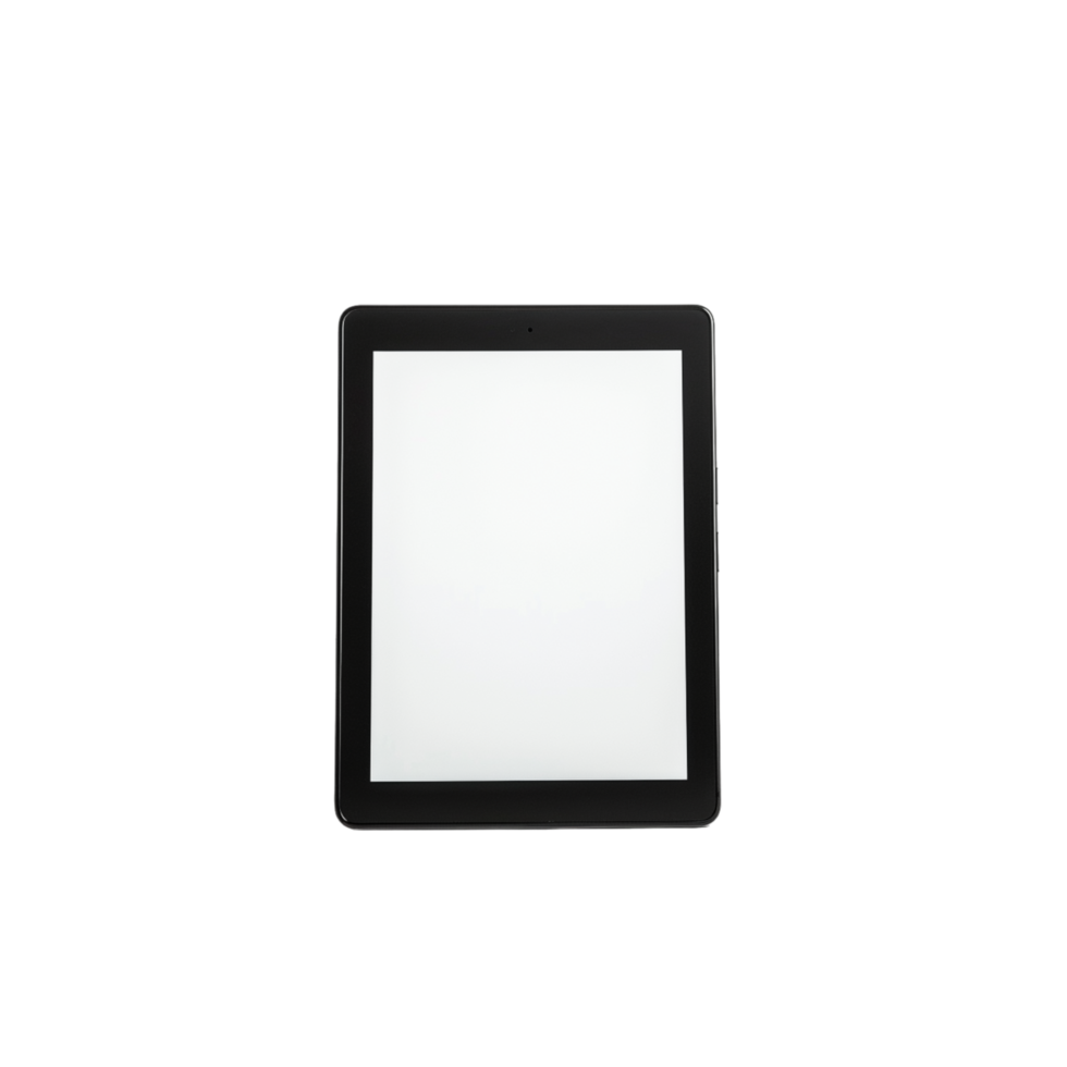 Black Tablet Computer With Blank White Screen On White Background png