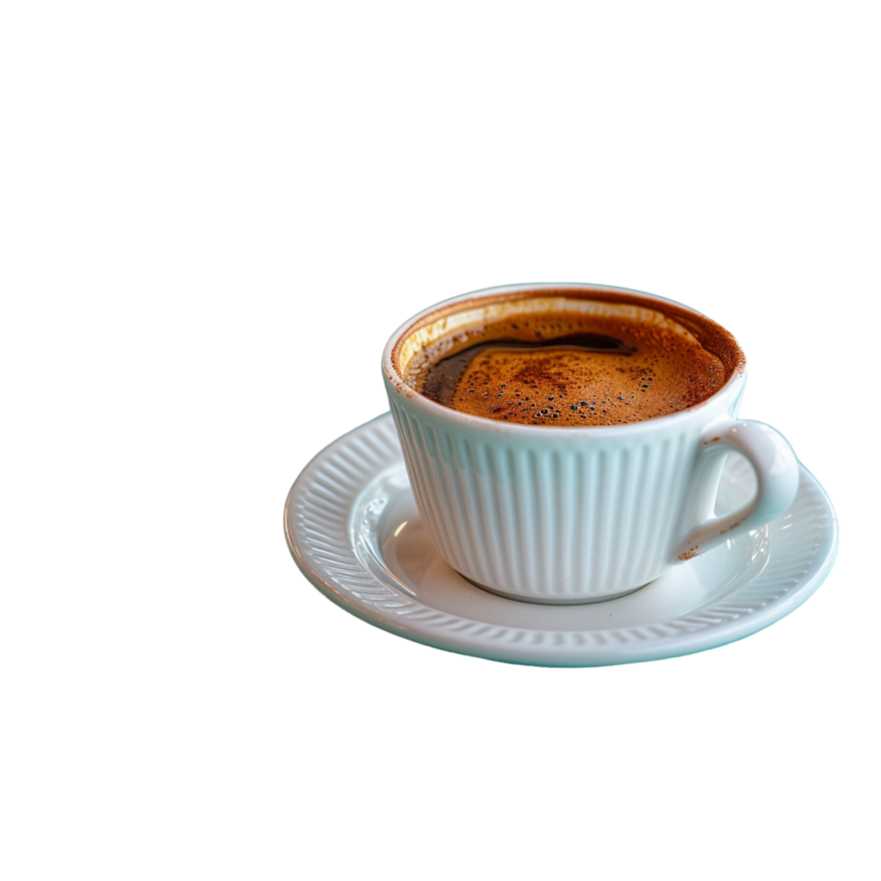 A Cup of Coffee on a White Saucer png