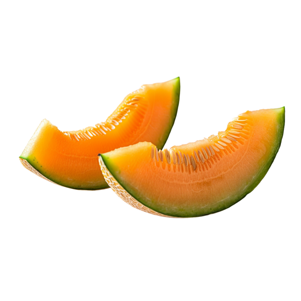 Two Slices of Ripe Cantaloupe Melon png