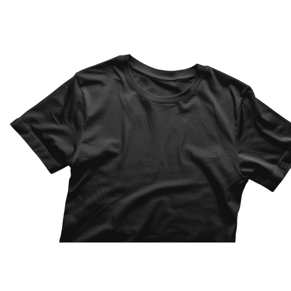 Black T-Shirt Mockup On White Background png