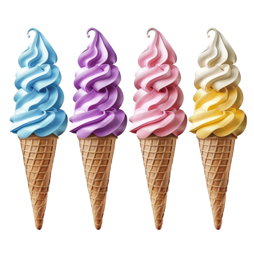 Colorful Soft Serve Ice Cream png