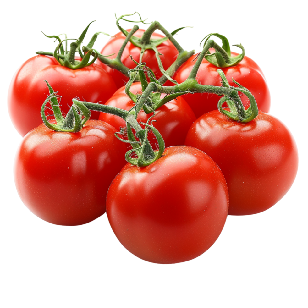 Fresh Red Tomatoes on a Vine, Isolated on a White Background png