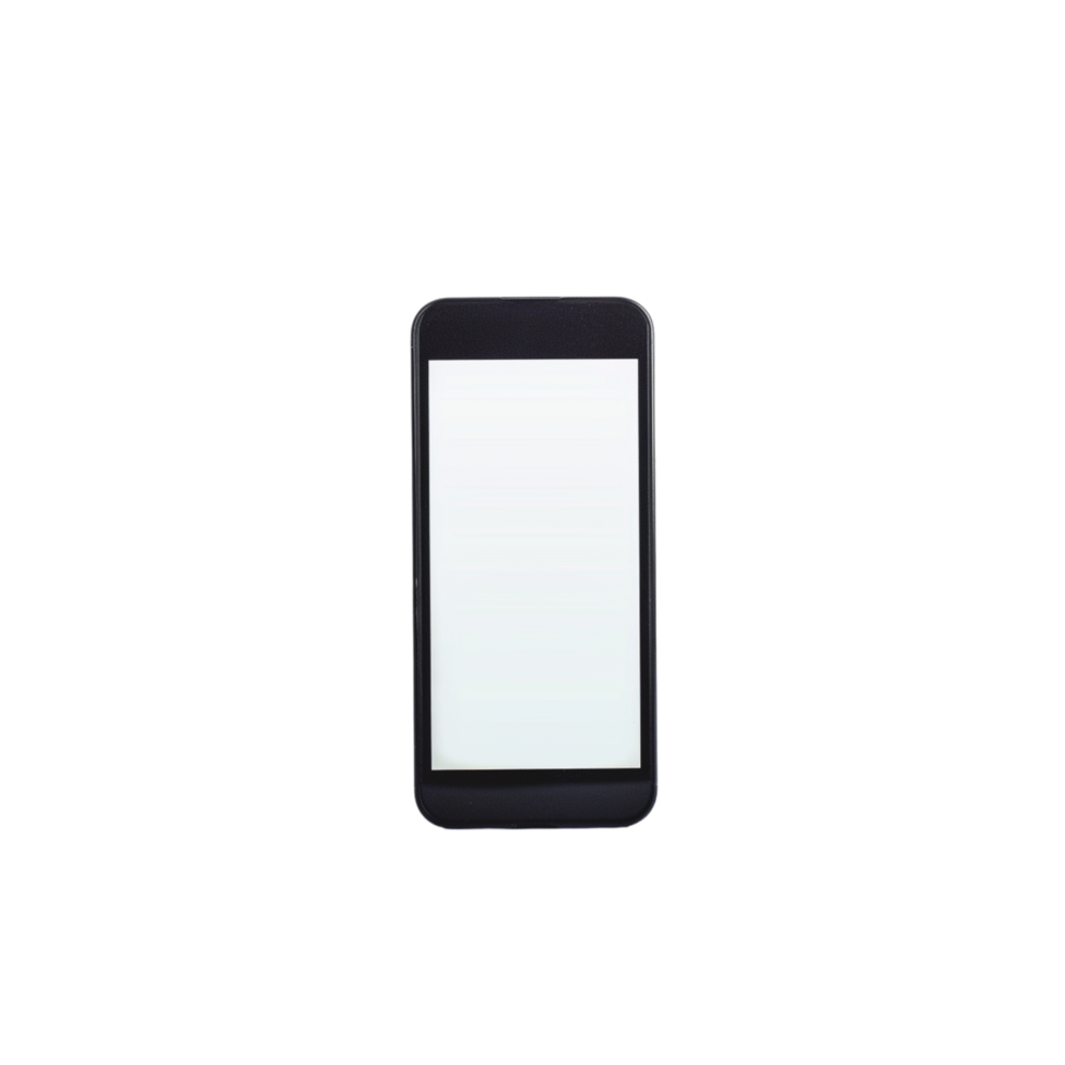 Black Smartphone With White Screen Isolated on White Background png