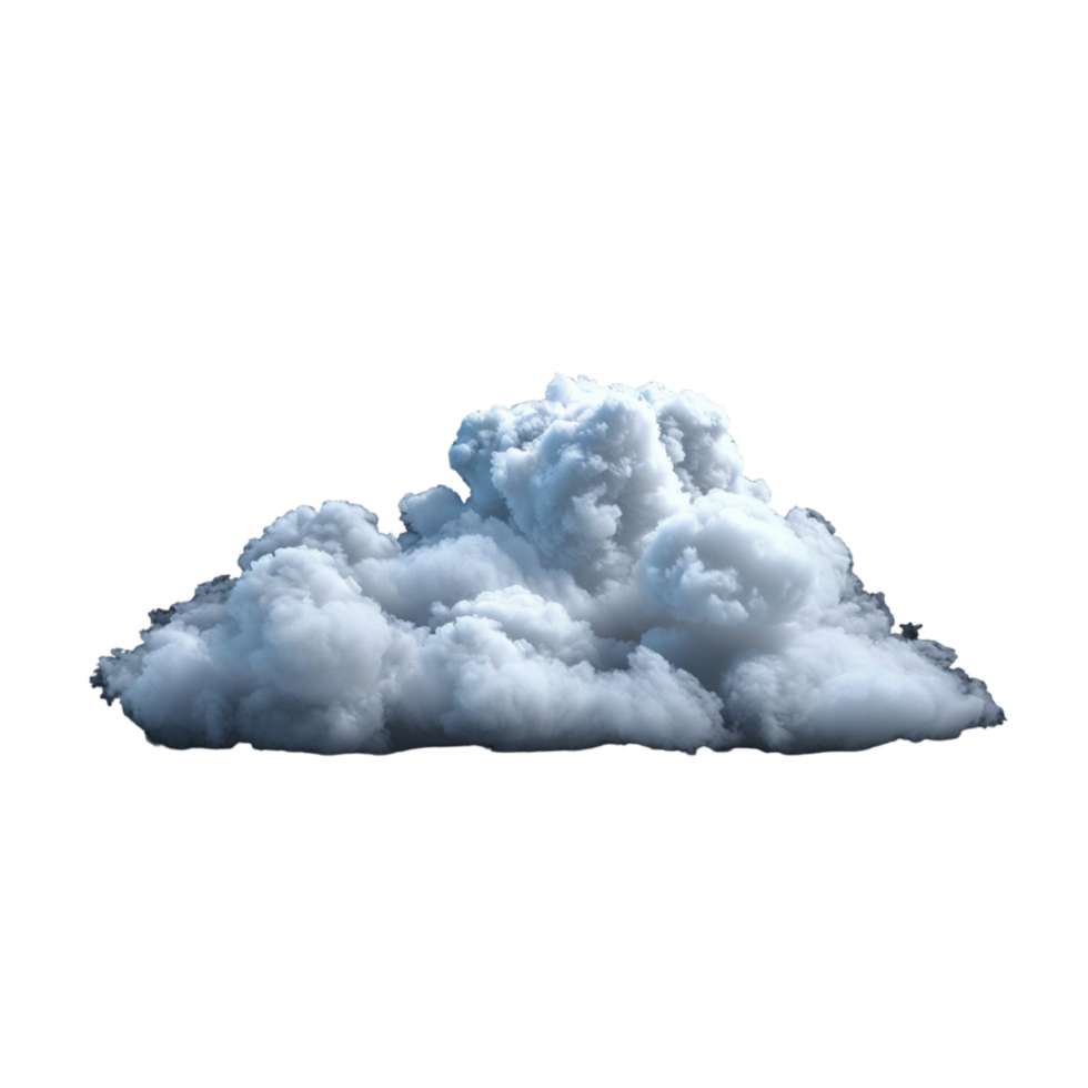 Isolated White Cumulus Cloud With Blue Highlights Against a Checkerboard Background png