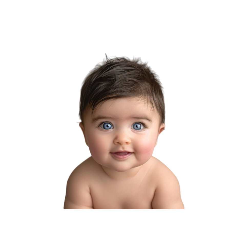 Portrait of a Smiling Baby With Blue Eyes png