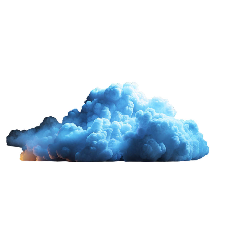 Large Blue Cloud Formation Isolated on White Background png